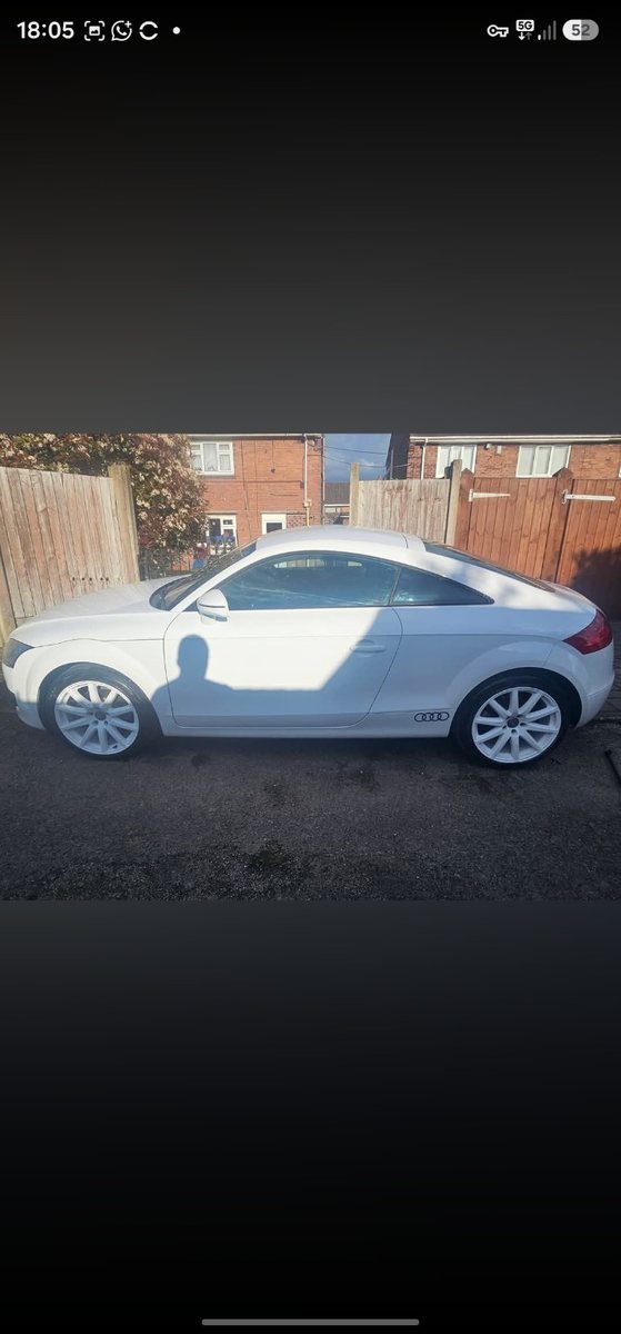 White Audi with refurbished alloy wheels